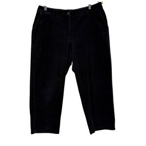 LL Bean Favorite Fit Straight Leg Corduroy Pants Black Size 12 Petite 0HPK2